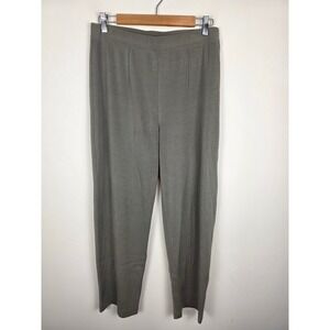 Misook Gray Knit Straight Leg Pull On Pants Women's Size Small